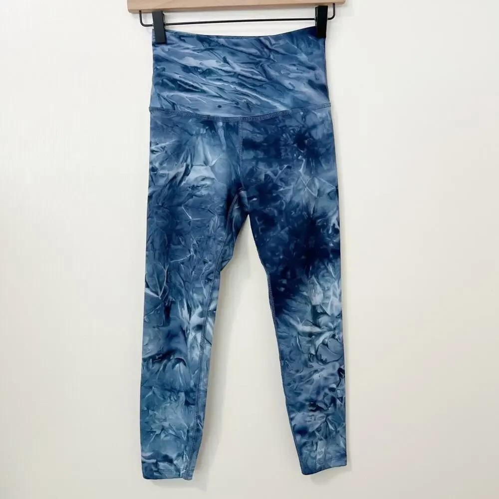 BEYOND YOGA Blue Tie Dye Shanti Crop Leggings XS